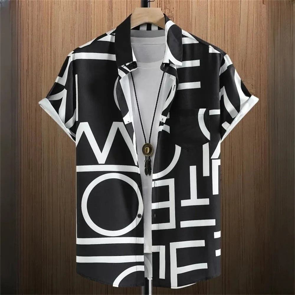 Man wearing a loose fit grey camo print short sleeve T-shirt with 3D digital detailing.