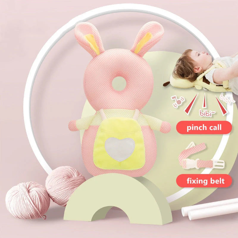 Baby head protection cushion backpack with anti-fall pillow for toddlers in various colours