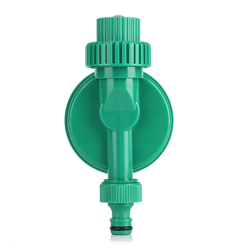 Green automatic watering timer for drip irrigation systems with household water flow compatibility