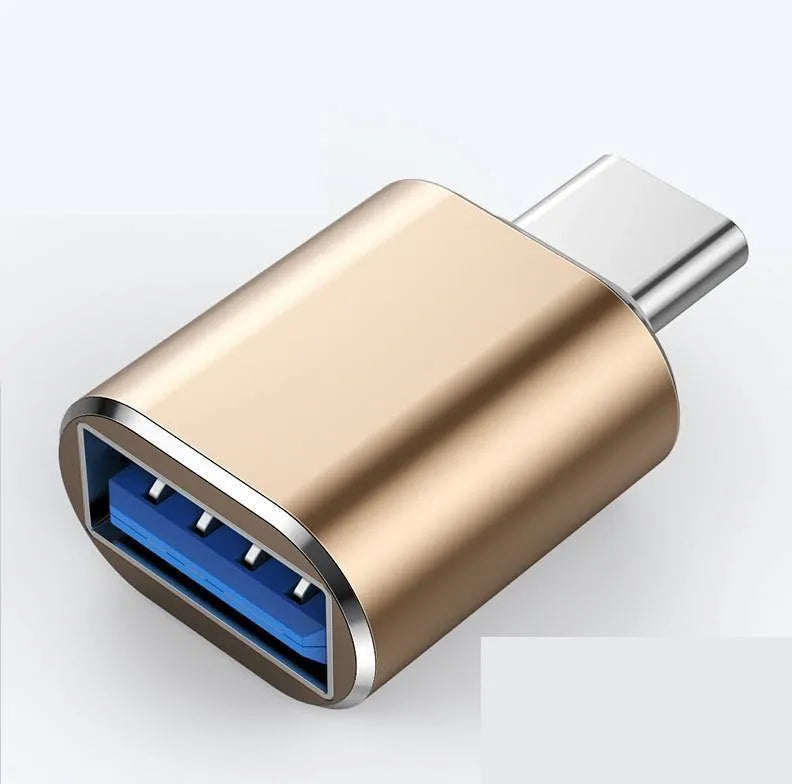 Type-C OTG adapter in black, silver and gold colour options for USB connectivity