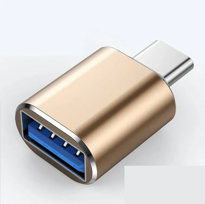 Type-C OTG adapter in black, silver and gold colour options for USB connectivity