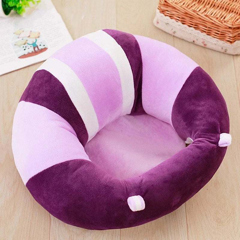 Baby Learning Seat Plush Toy Safety Dining Chair in various colors with cute animal design