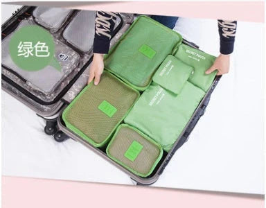 High-quality 6-in-1 waterproof travel organizer cubes in various colors for efficient packing and organization