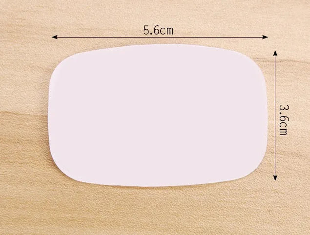 Disposable hand soap paper sheets showing 3.6x5.6cm size and multiple colour options