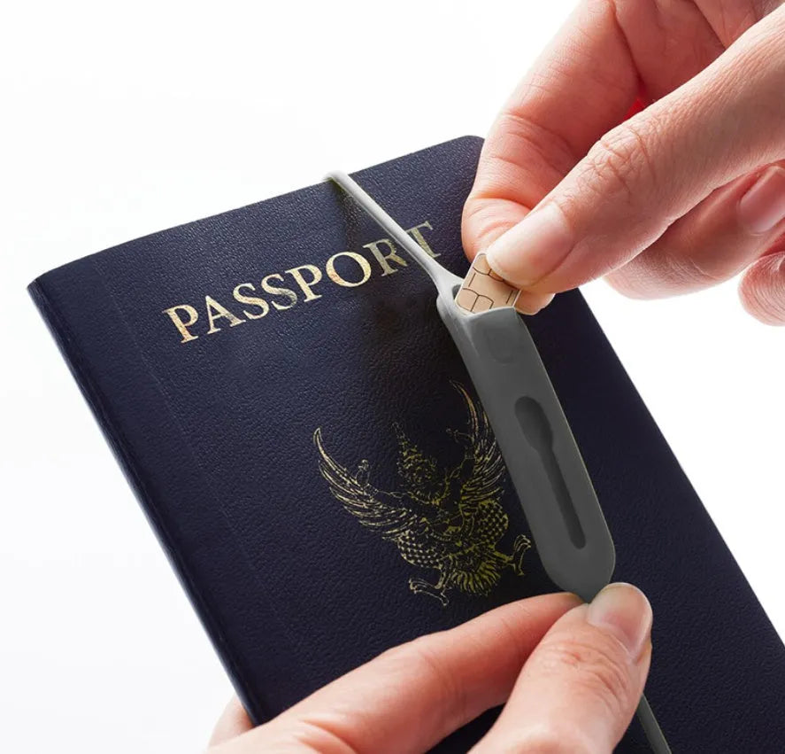 Portable open-design silicone card holder in yellow powder colour showing internal card slots