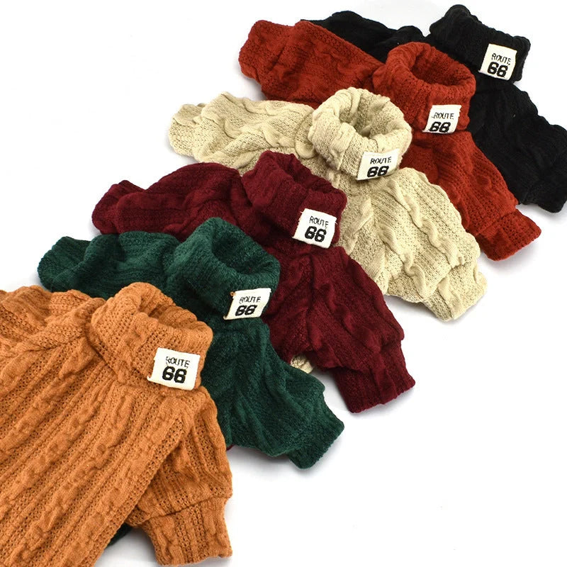 Cosy dog turtleneck sweater in various colours and sizes for small to medium pups