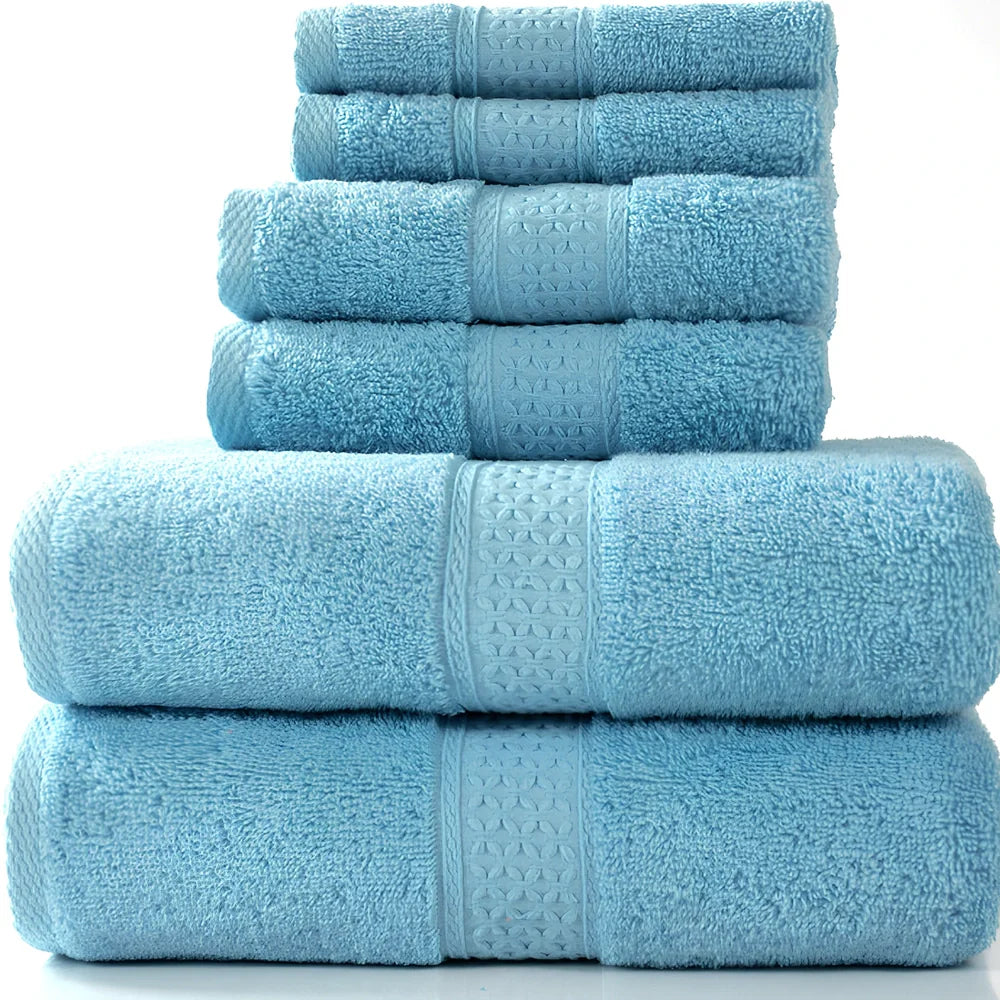 Pure cotton towel set showing bath towel, towel, and square towel in bamboo green colour