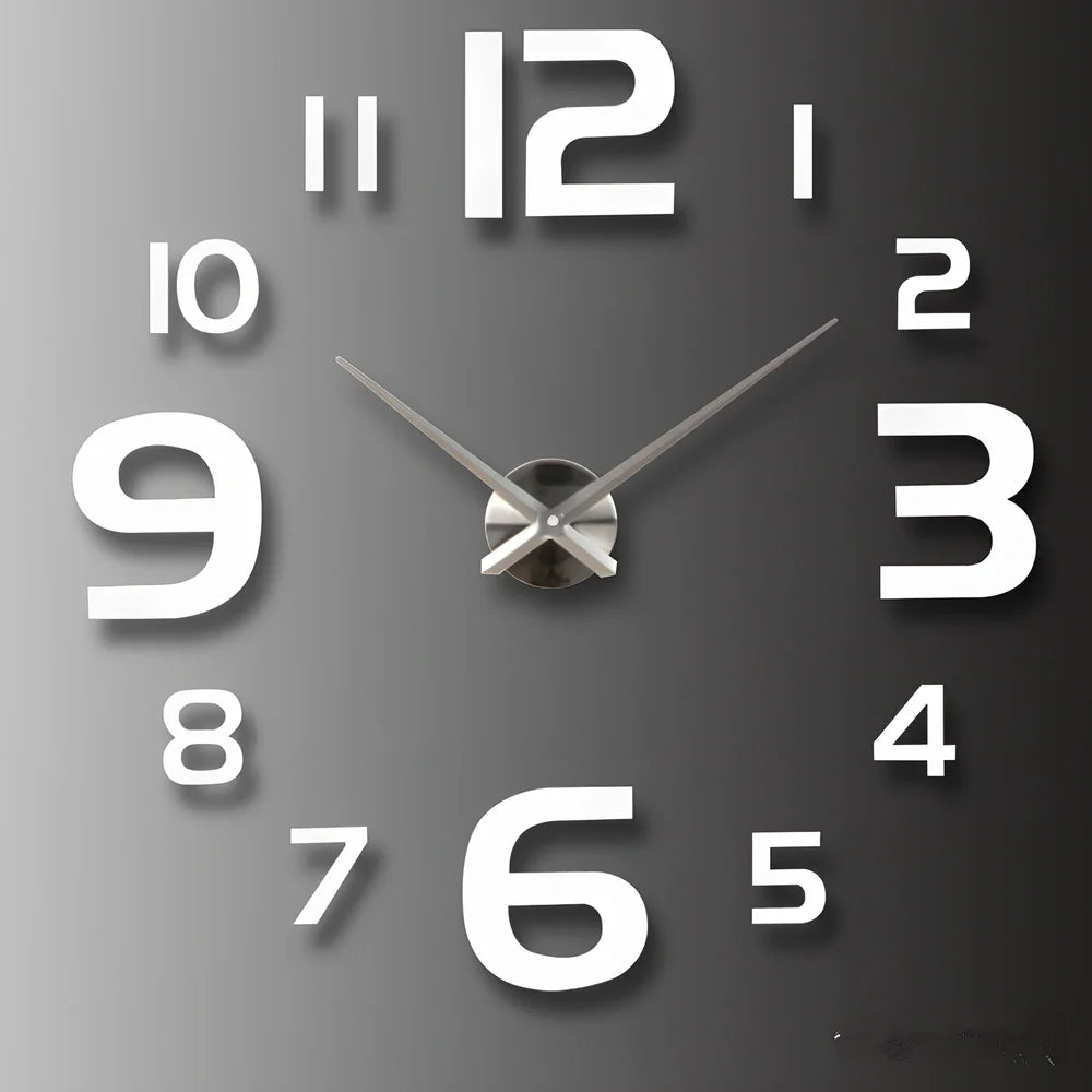 25-inch solar wall clock with laser-engraved markings and European round design in black finish