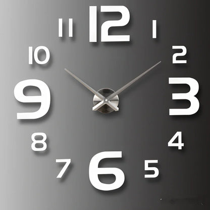 25-inch solar wall clock with laser-engraved markings and European round design in black finish
