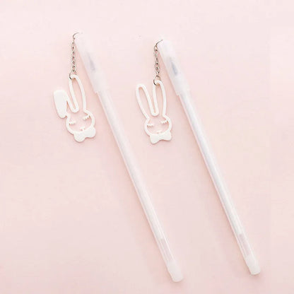 Paper crane rabbit pendant gel pen with 0.38mm tip and 17cm plastic shell