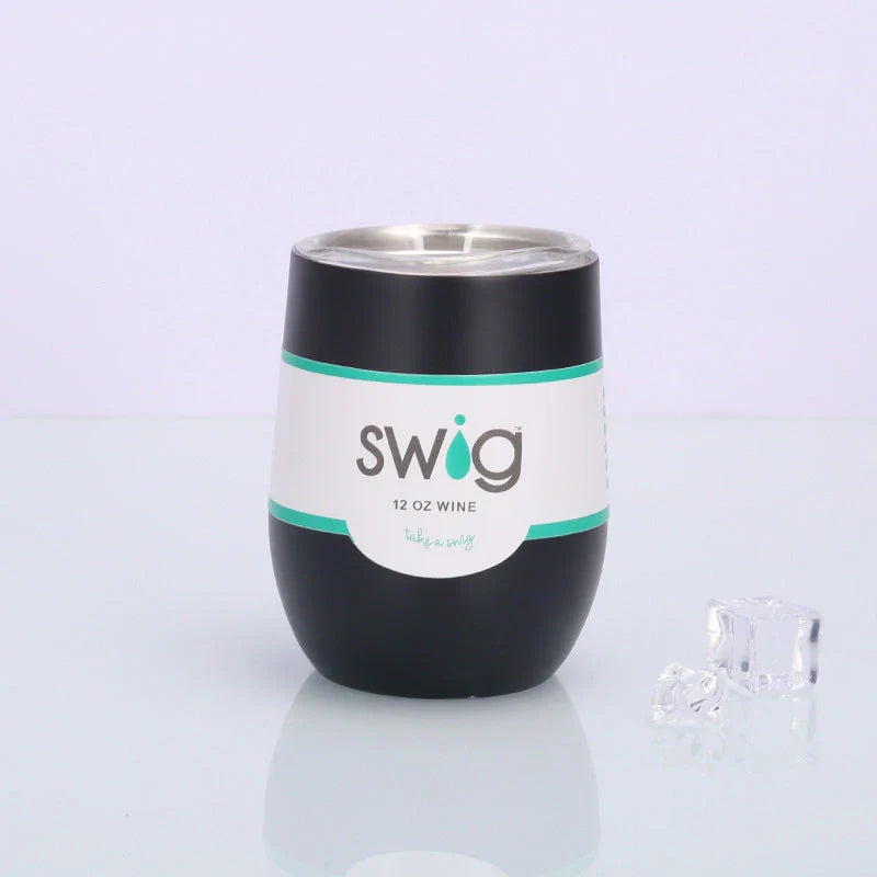 Insulated Stainless Steel Wine Tumbler - 12oz Double-Wall Vacuum Cup in Various Colors