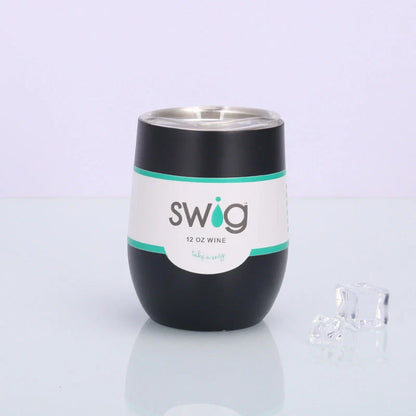 Insulated Stainless Steel Wine Tumbler - 12oz Double-Wall Vacuum Cup in Various Colors