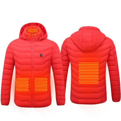Cozy and stylish electric heated winter jacket with USB charging and adjustable temperature settings