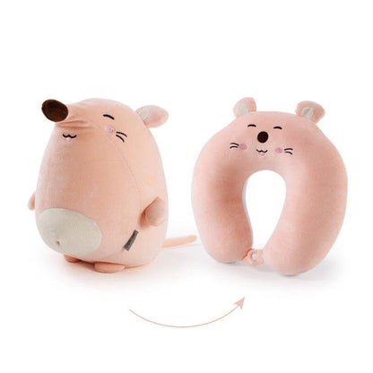 A soft and cozy penguin-shaped neck pillow with a unique U-shaped design for customized neck and shoulder support.