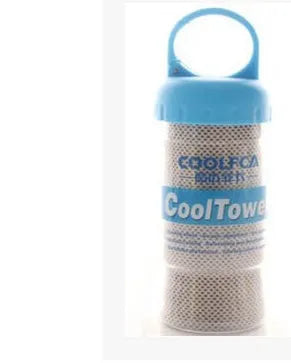 Microfiber sports cooling towel in various colours showing 30x100cm dimensions
