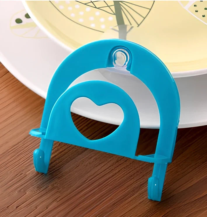 Plastic hook sponge storage rack with suction cups in pink, blue, green, white colours