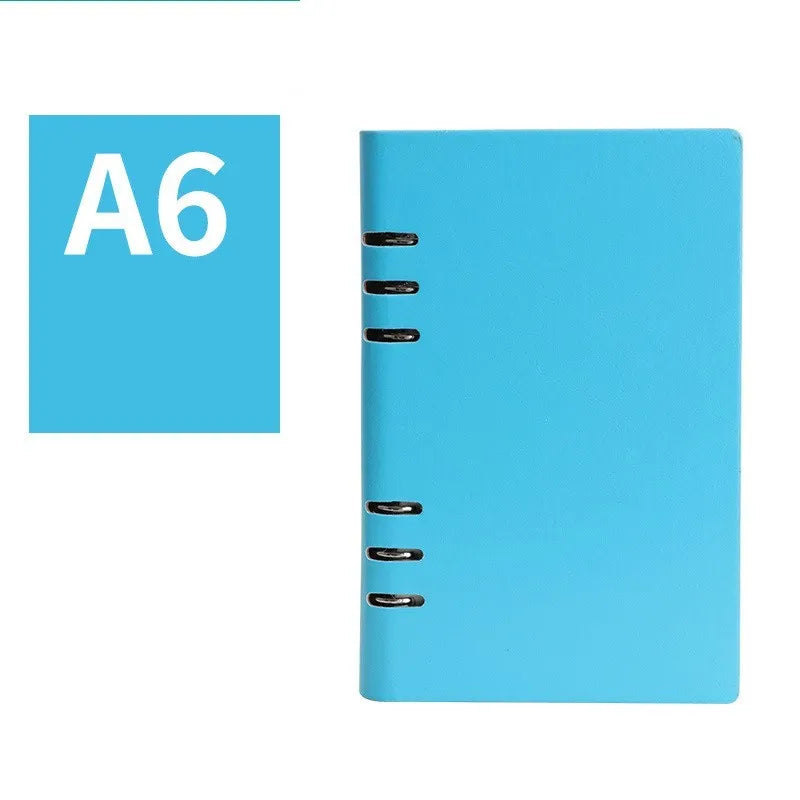 Loose-leaf business notebook with imitation leather cover in multiple colour options