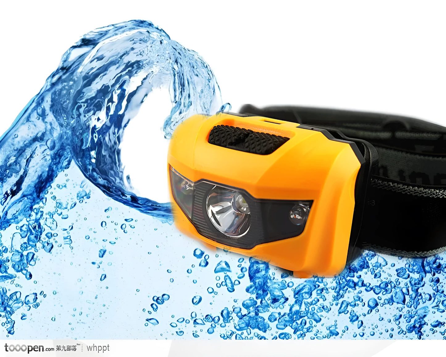 Cat Eye 2 Generation waterproof headlamp with white and red LEDs in black, orange, purple, or white colours