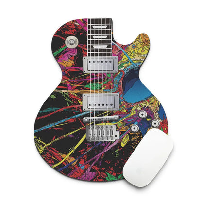 Guitar-shaped mouse pad, 22cm x 18cm, natural rubber and fine cloth, 2mm thick, anti-skid back, nine guitar styles.