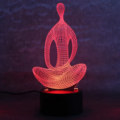Mesmerising 3D colour-changing LED night light with acrylic design for bedrooms and living rooms
