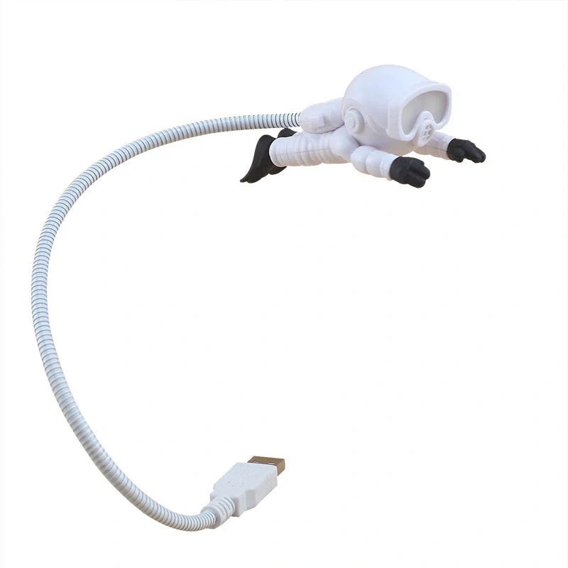 Astronaut USB Desk Lamp with adjustable gooseneck arm and built-in switch control