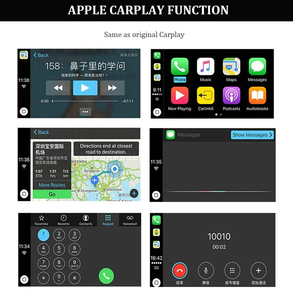 Black wireless CarPlay USB dongle for Android car stereo iPhone connectivity