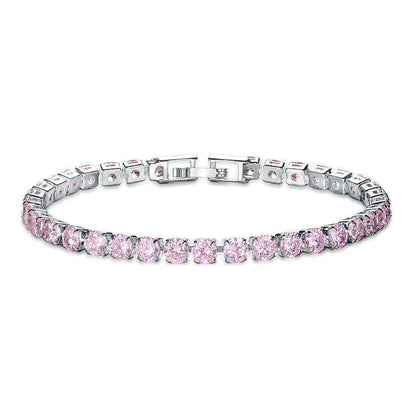 Cubic Zirconia Tennis Bracelet with AAA+ stones and copper box chain in various colours