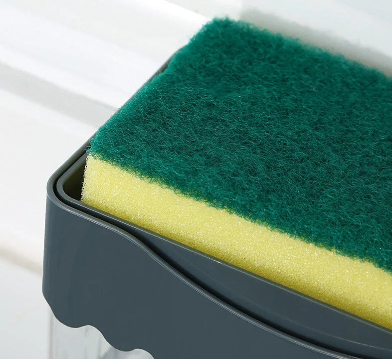 Stylish 2-in-1 sink caddy with liquid soap dispenser for streamlined kitchen organisation