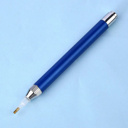 Luminous diamond painting drill pen with metal frame in blue, gold or red colour options