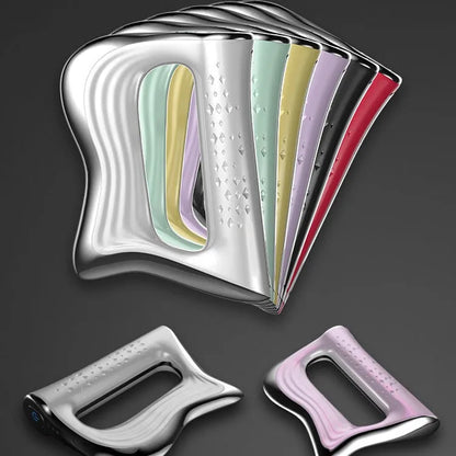 Rectangular natural resin muscle massager scraping tool on a plain background