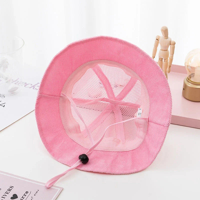 Korean Baby Summer Mesh Bucket Hat with Breathable Sprout Design for Kids