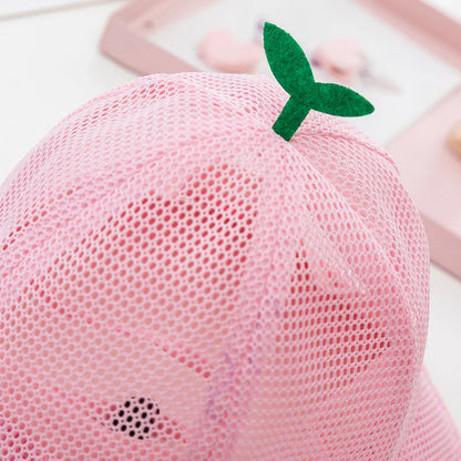 Korean Baby Summer Mesh Bucket Hat with Breathable Sprout Design for Kids