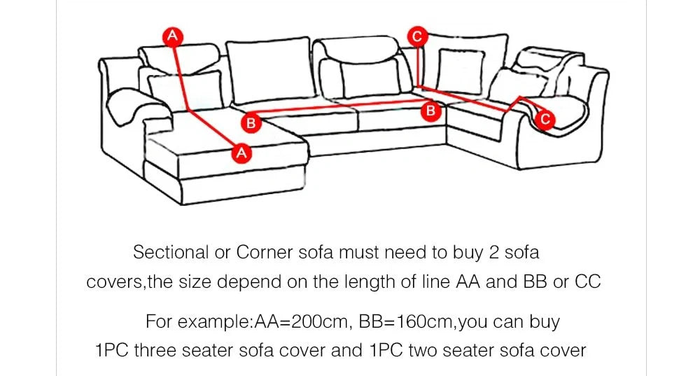 Elastic sofa cover in navy blue with high-density fabric for stain protection