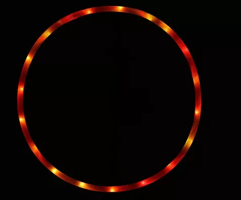LED Glow Hula Hoop with colourful lights, sizes 60cm to 90cm