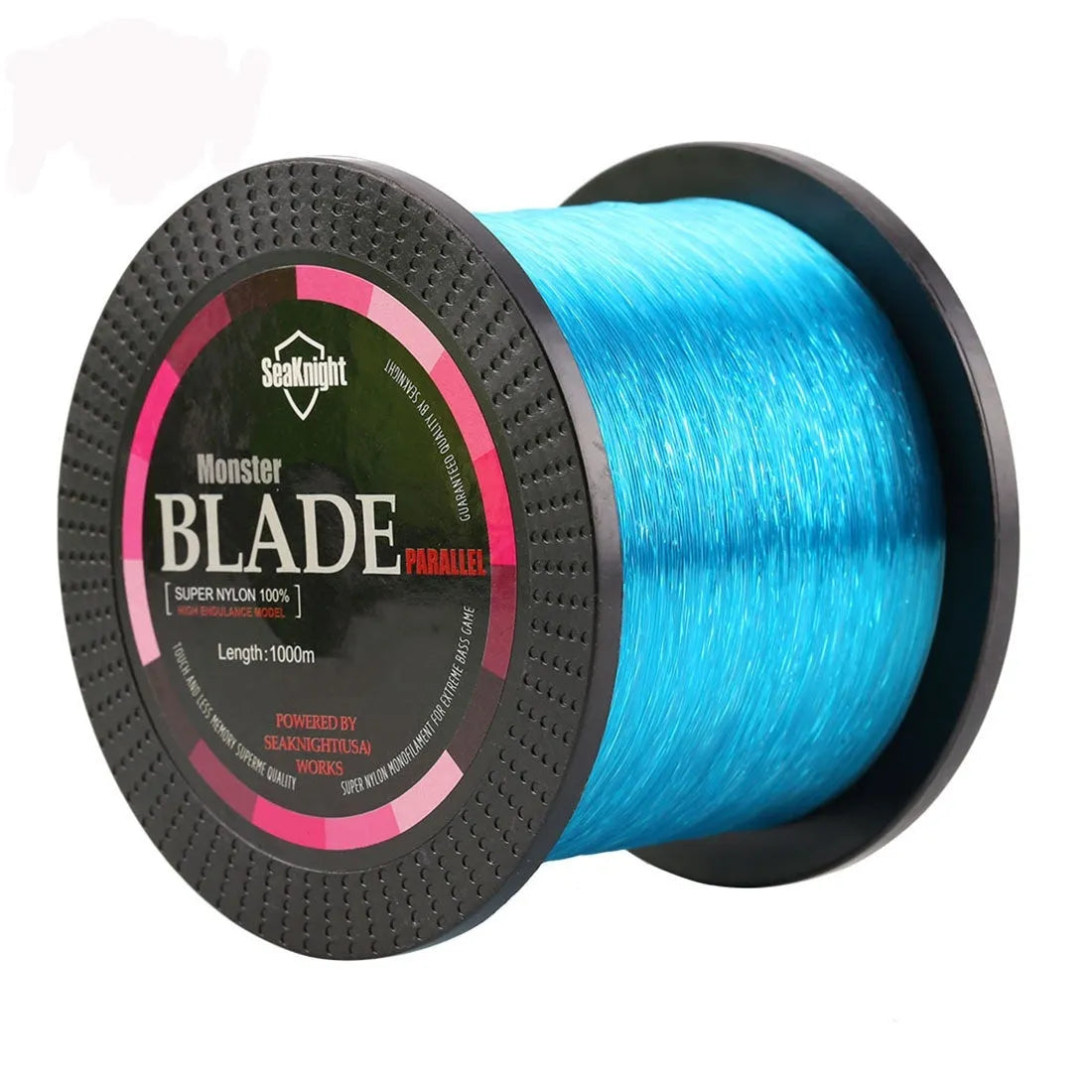 Seaknight 1000 M nylon fishing line spool in one of five colours: white, green, blue, yellow, or black.