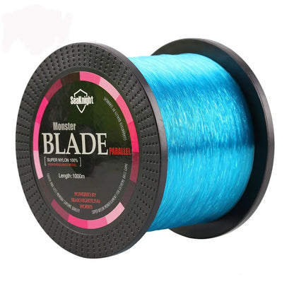Seaknight 1000 M nylon fishing line spool in one of five colours: white, green, blue, yellow, or black.