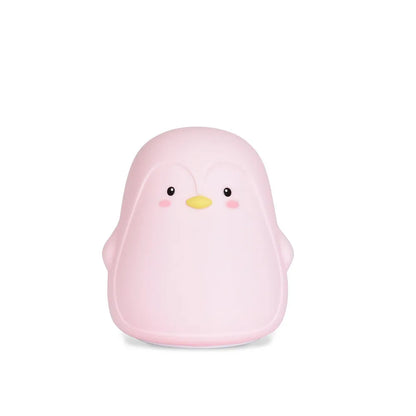 Penguin-shaped USB rechargeable night light with soft white glow