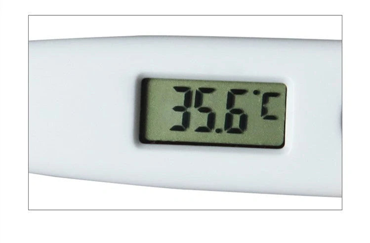 White electronic thermometer with soft head for accurate temperature measurement