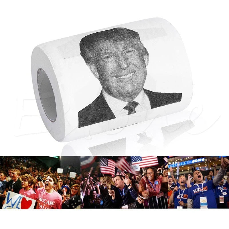 Hillary Donald Trump Roll It toilet paper, 100% wood pulp, 240 knots per roll