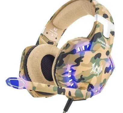 G1000 gaming headset with microphone in Blue, over-ear wired design with 3.5 dual plug and USB connection