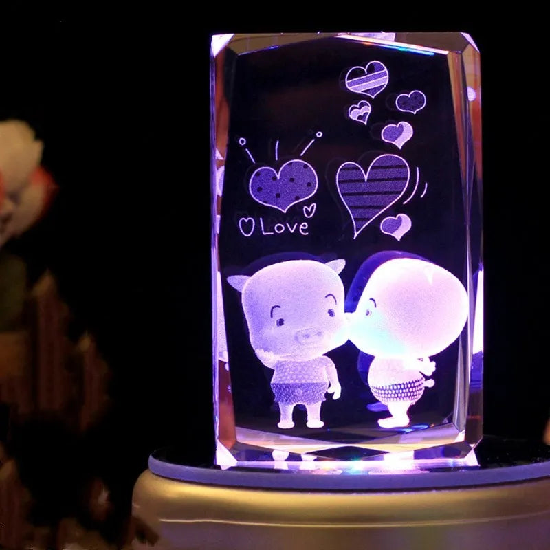 Small colourful MP4 Bluetooth LED crystal light night lamp in gift box