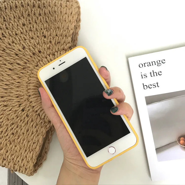 Orange silicone phone case for iPhone with all-inclusive soft shell design