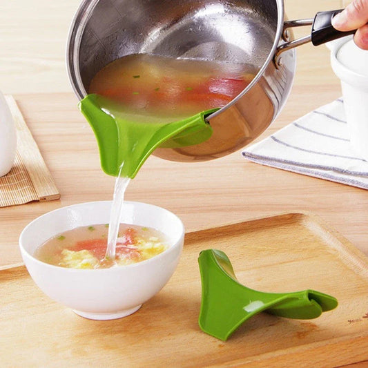 Silicone Soup Funnel - a flexible, ergonomic kitchen tool for controlled, mess-free pouring