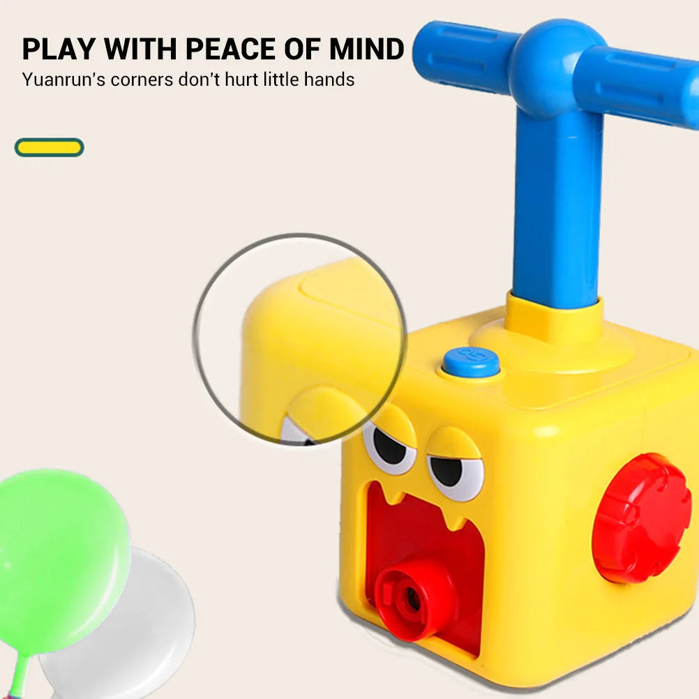 Children's air balloon powered car toy with ABS plastic construction