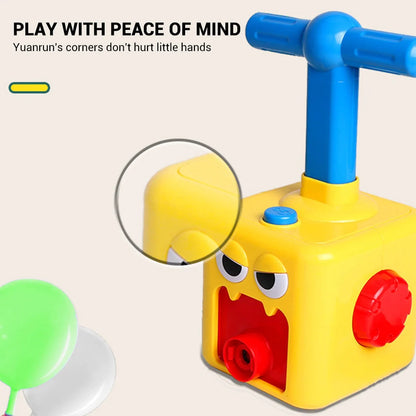 Children's air balloon powered car toy with ABS plastic construction