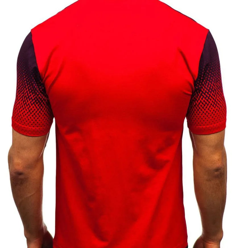 Cotton rich lapel print short sleeve top with polka dot pattern in white, shown on a plain background.