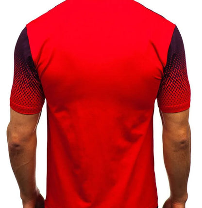 Cotton rich lapel print short sleeve top with polka dot pattern in white, shown on a plain background.