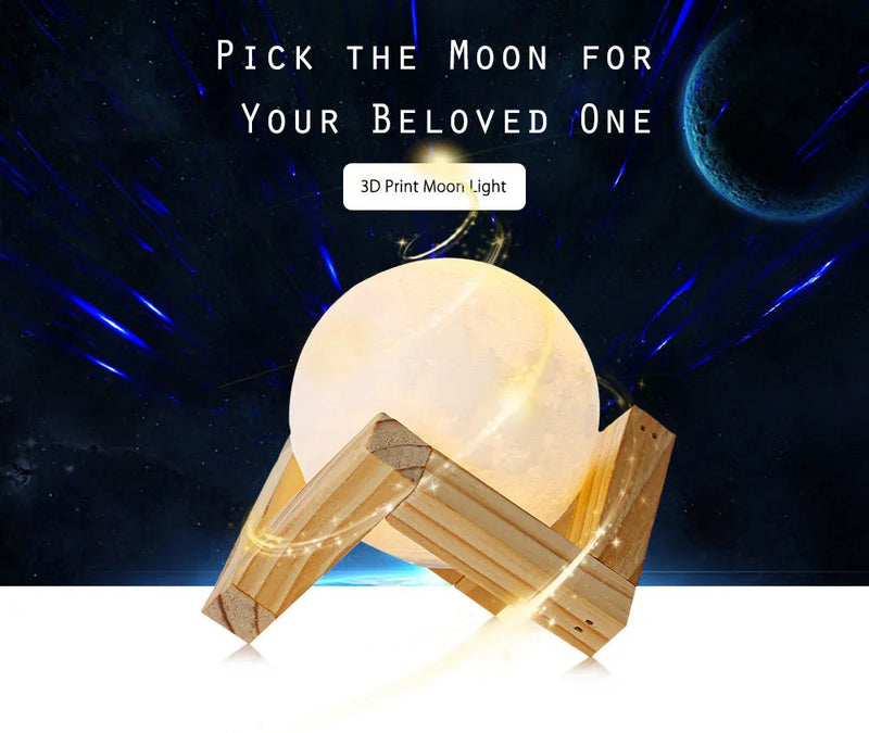 3D Printed Moon Lamp with Touch Control and Colour-Changing LED Light: A Rechargeable Night Light Offering 8 to 30 Hours of Use from a 240mAh Battery