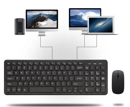Wireless keyboard and mouse set in choice of colours with compact USB receiver
