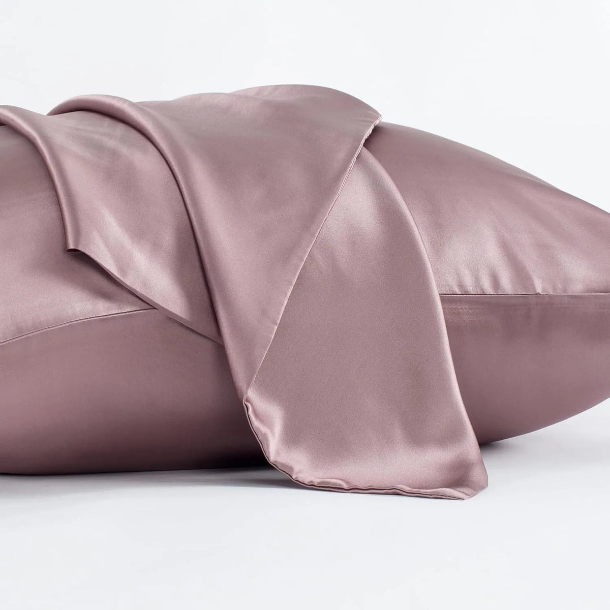 Dark grey mulberry silk pillowcase with envelope closure, sizes 43cm x 63cm, 48cm x 74cm, 51cm x 76cm